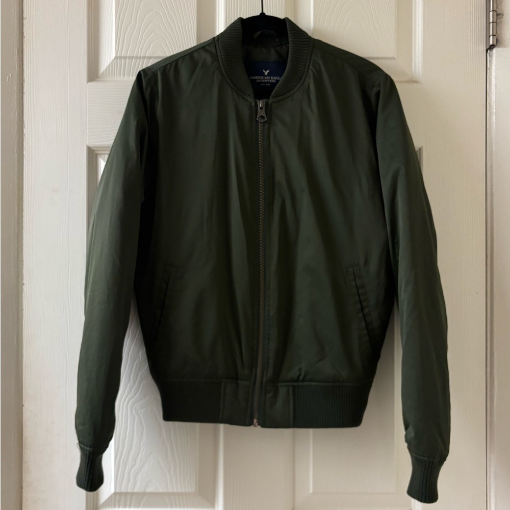 American Eagle Outfitters Green Bomber Jacket